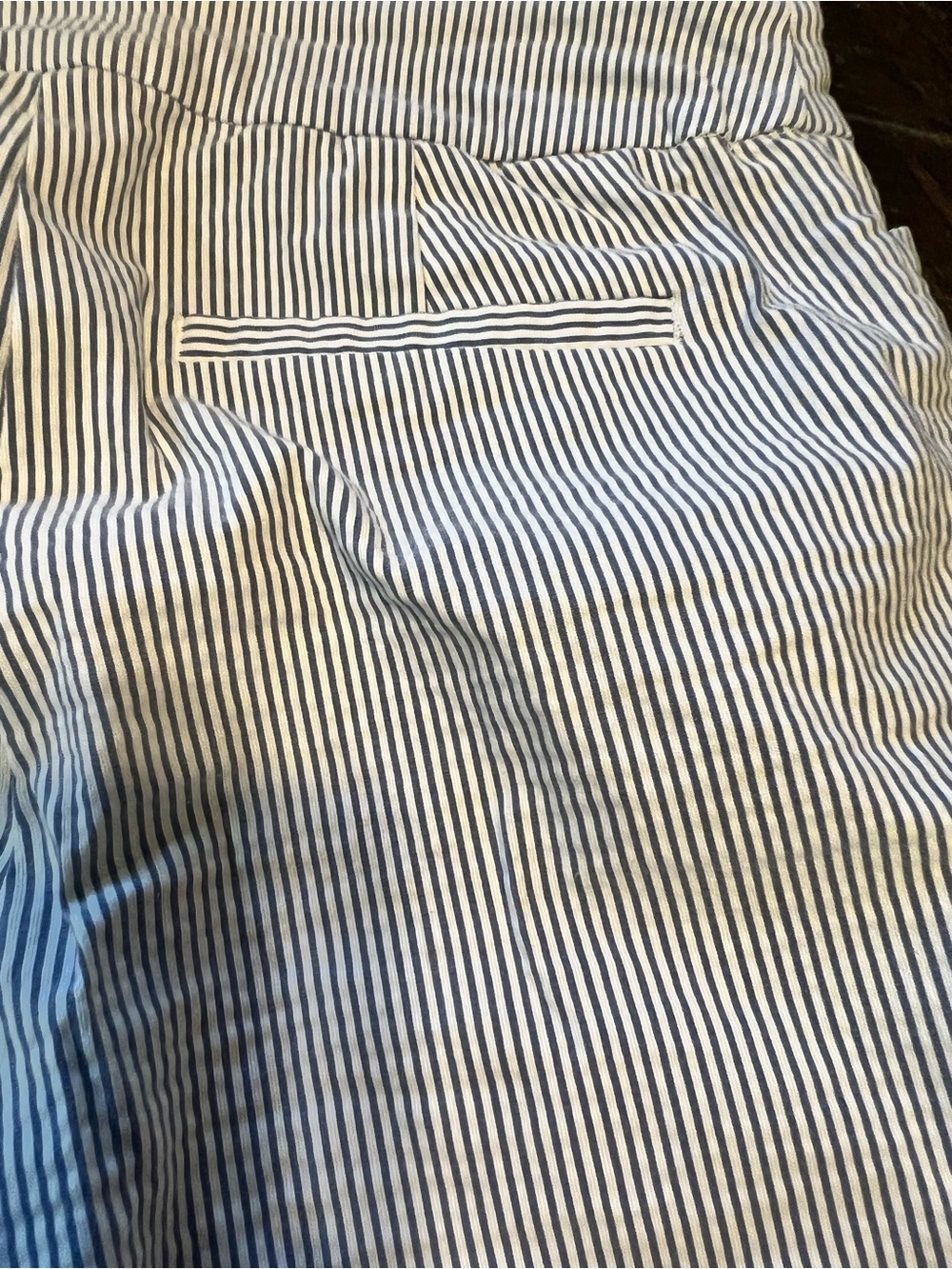 Hilary Radley White and Navy Pinstripe Cropped Pants - Picture 5 of 7